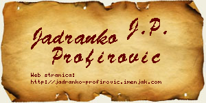 Jadranko Profirović vizit kartica